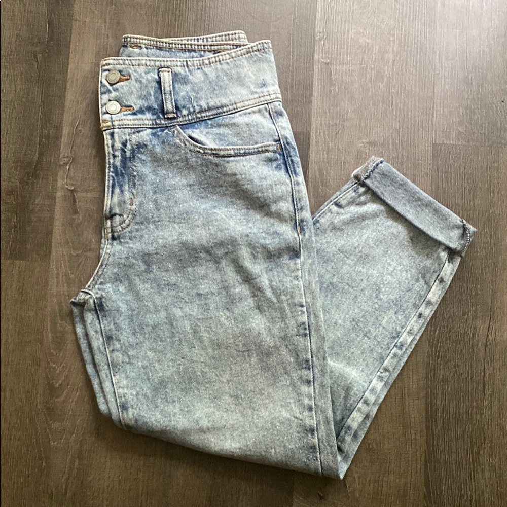 High Rise Acid Wash Jeans